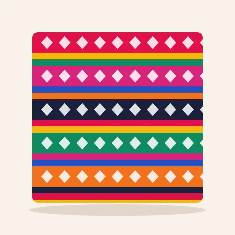 Aguayo tradicional de lana de 1,2 × 1,2 m